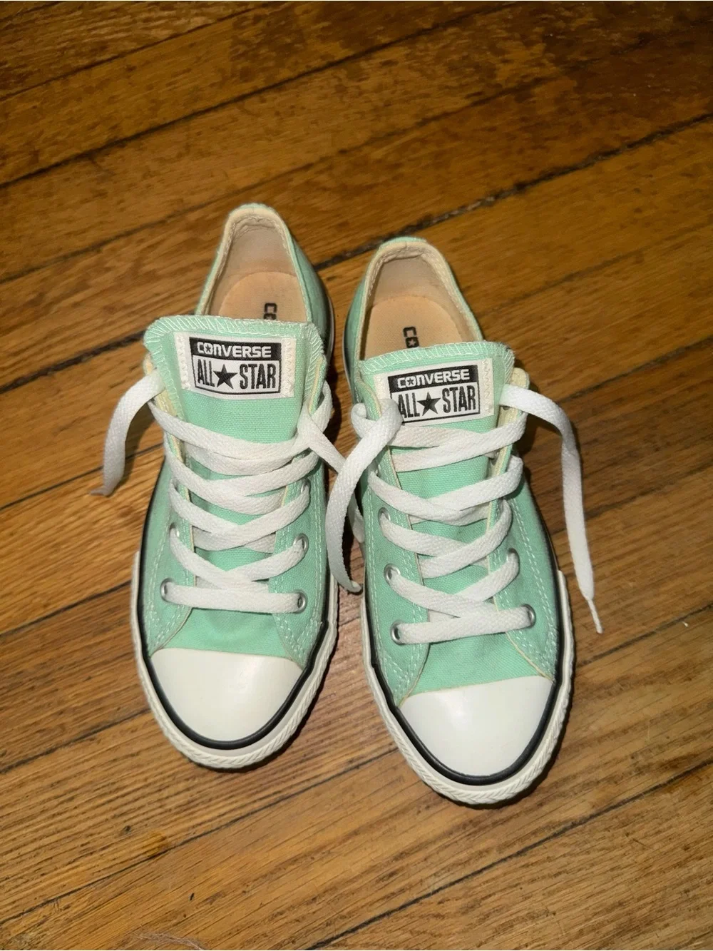 Converse Kids Mint Green Low Top Sneakers | little kids 2